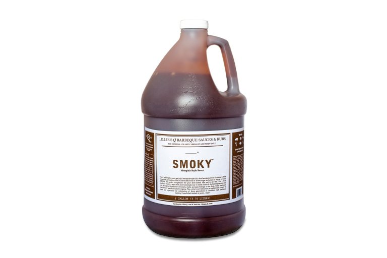Grote fles Lillie's Q Smoky bbq saus voor horeca