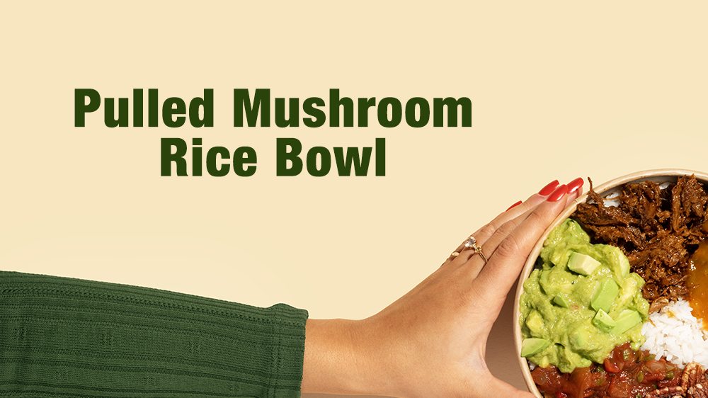 Pulled Mushroom Rice Bowl | LA Streetfood