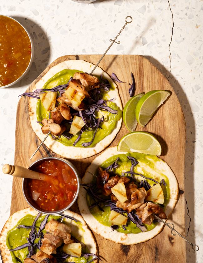 Toppings voor burgers en Mexicaanse gerechten