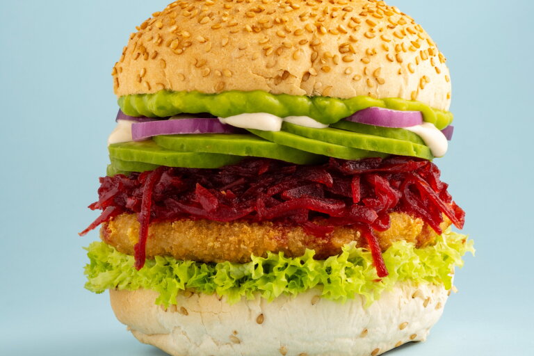nacho burger with Red Root Relish - catering | LA Streetfood
