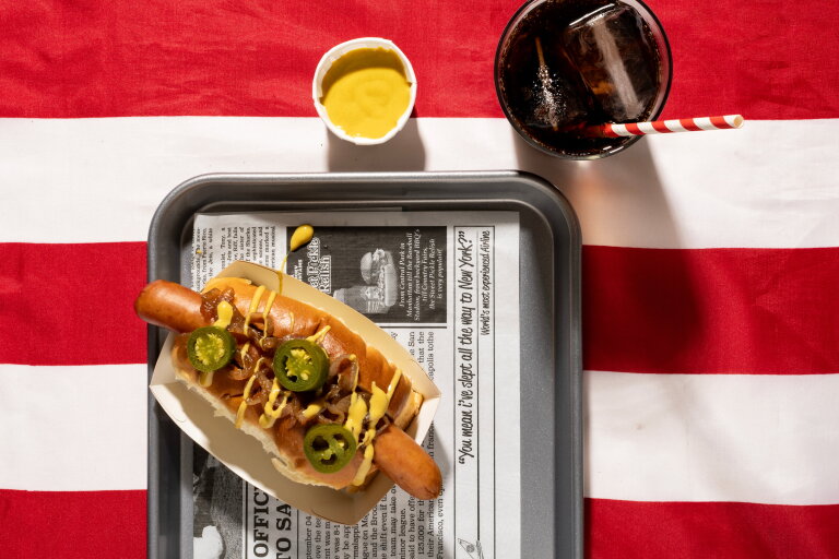Maxwell Street Polish hotdog bun | LA Streetfood