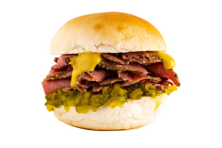 Mini beef pastrami bun for catering | LA Streetfood
