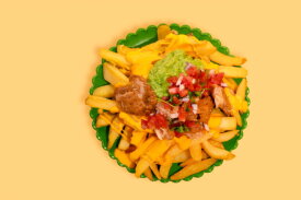 Loaded fries with Rotisserie Pulled Chicken | LA Streetfood