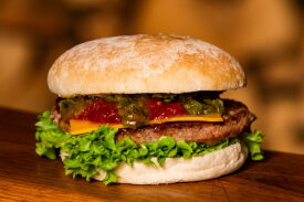 Classic Hamburger with pickle relish | LA Streetfood