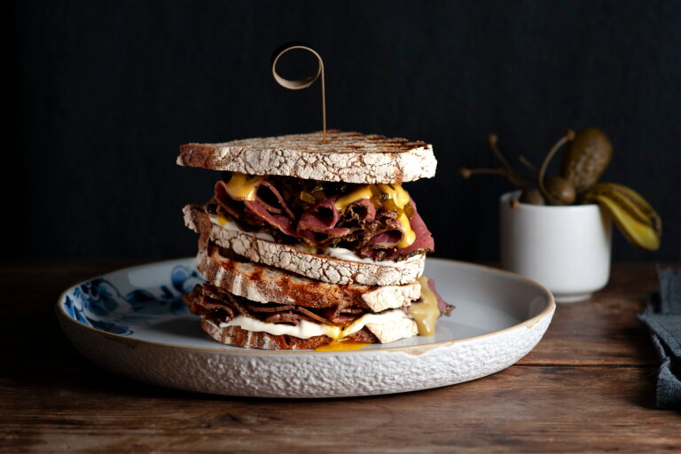 New York Beef Pastrami Halal American Melt Sandwiches | LA Streetfood