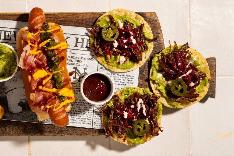 Share board with red root relish - catering | LA Streetfood