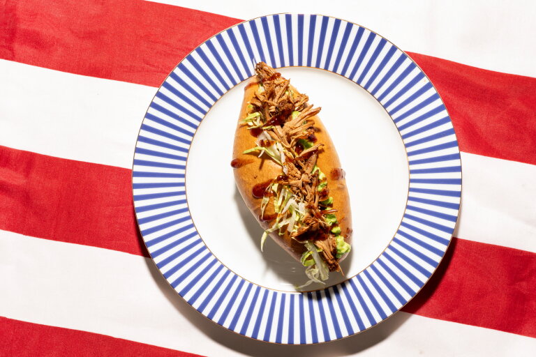 Barbacoa Torta Sandwich with Spicy Chipotle BBQ Sauce | LA Streetfood