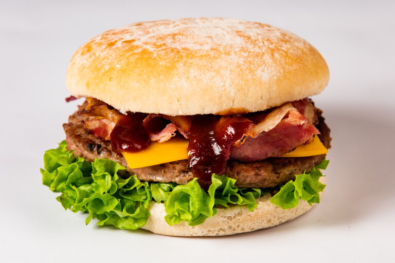 White Floured cheese hamburger horeca | LA Streetfood