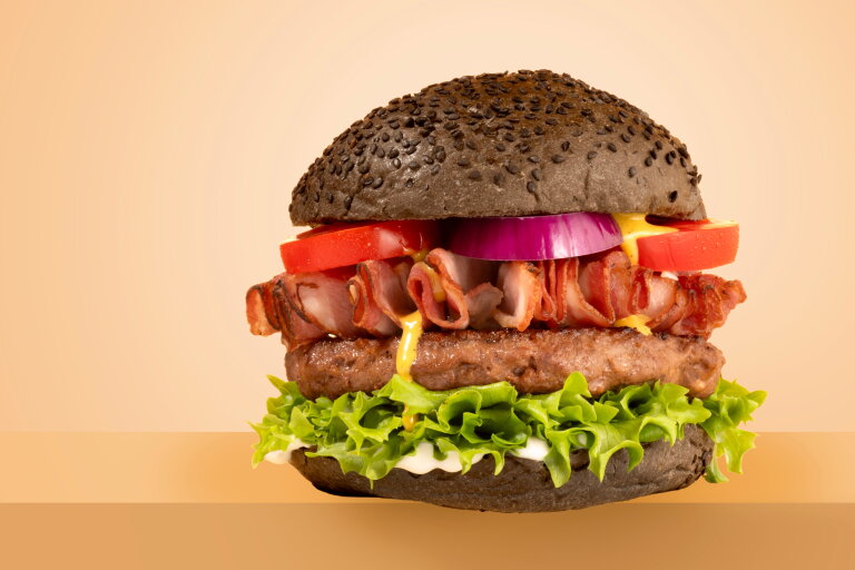 Hamburger Bun with Bacon | LA Streetfood