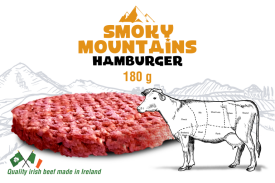 Hamburger Smoky Mountains 180gr avec illustration de b&oelig;uf