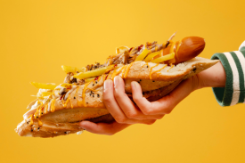 Classic hotdog sausage with fries and meat - hospitality | LA Streetfood