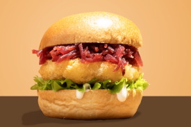 mini beetroot shrimp burger | LA Streetfood