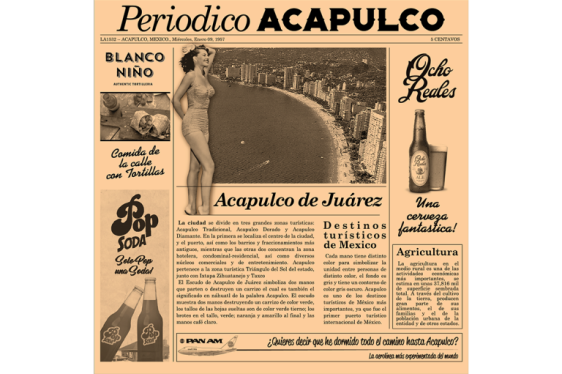 Newspaper Acapulco greaseproof catering paper | LA Streetfood