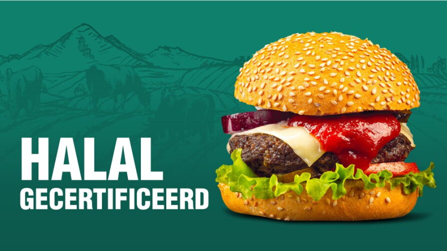 Halal gecertificeerde hamburger bij LA Streetfood