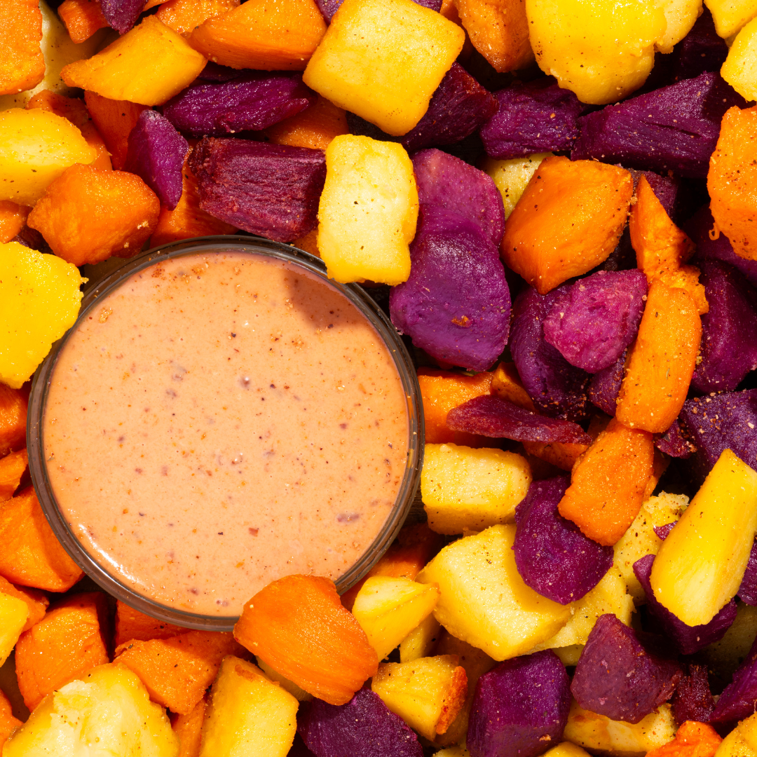 Happy sweet potato chunks close | LA Streetfood