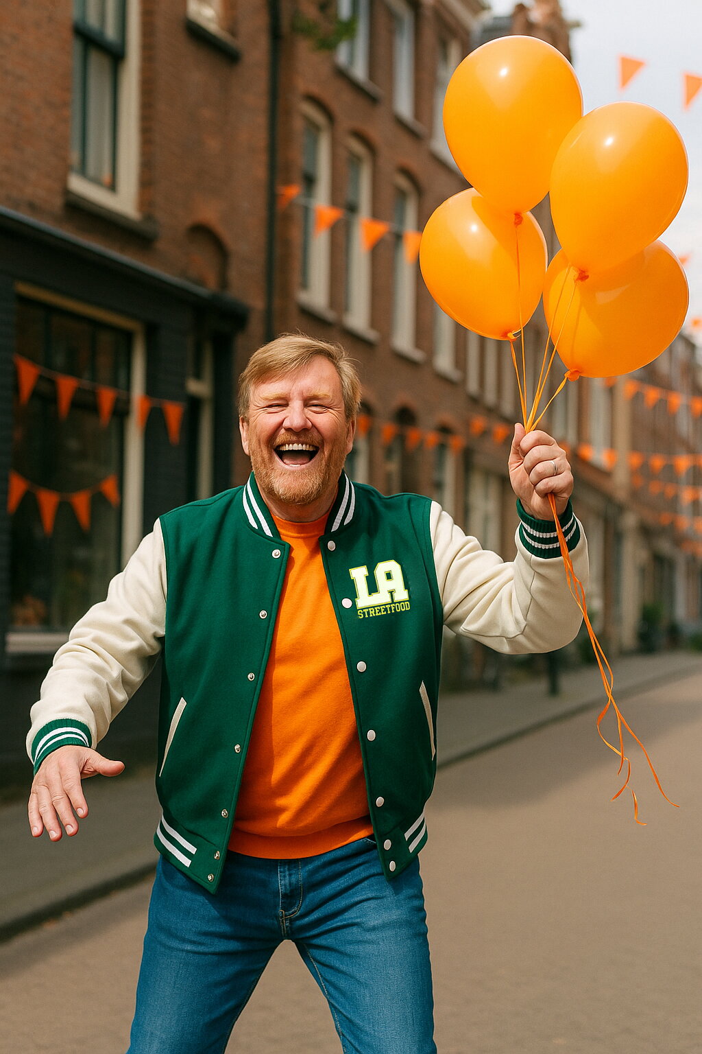 Fan willem met oranje balonnen | LA Streetfood