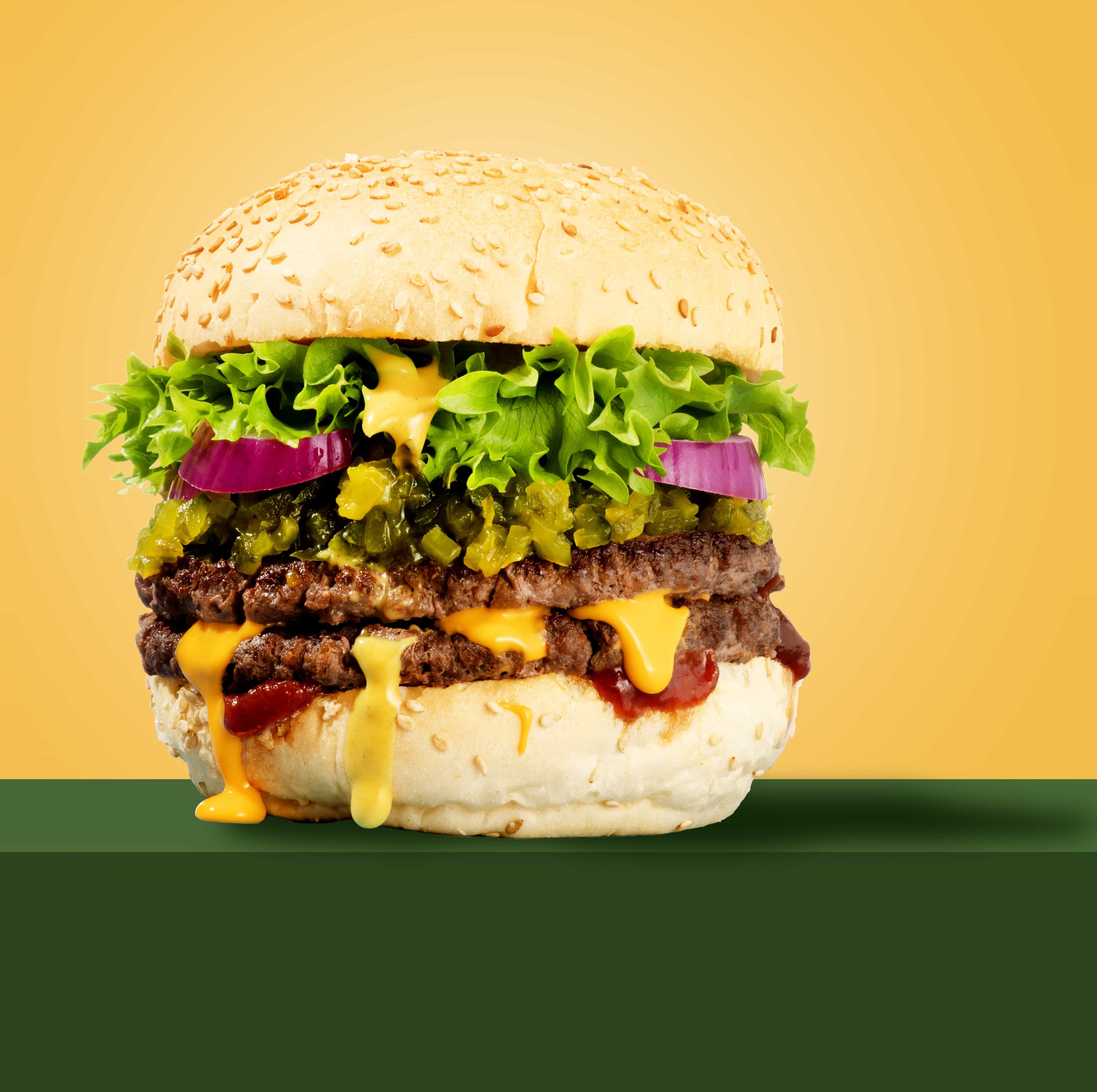 Pre-Smashed Burger - Groene achtergrond - LA Streetfood