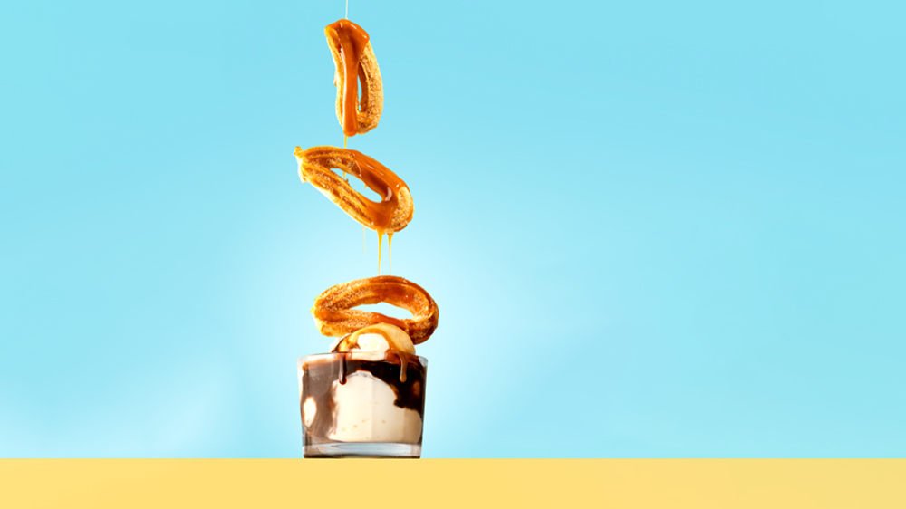 Churros met Vanille-ijs en Chocoladesaus | LA Streetfood