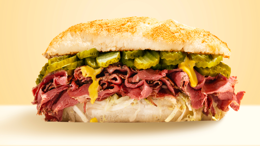 American Sub Sandwich Pastrami Dill Pickles | LA Streetfood