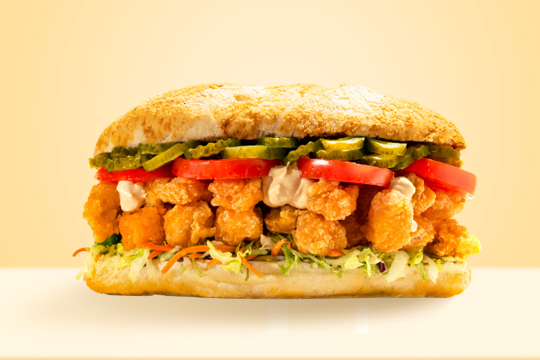 American Sub Sandwich Shrimp Popcorn Shrimp Po Boy Sandwich
