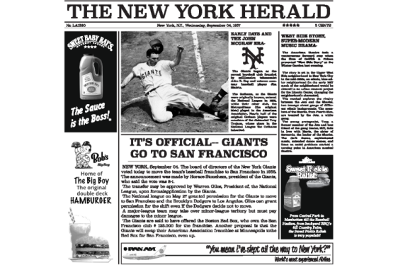 Newspaper New York 1952 vetvrij voor horeca | LA Streetfood
